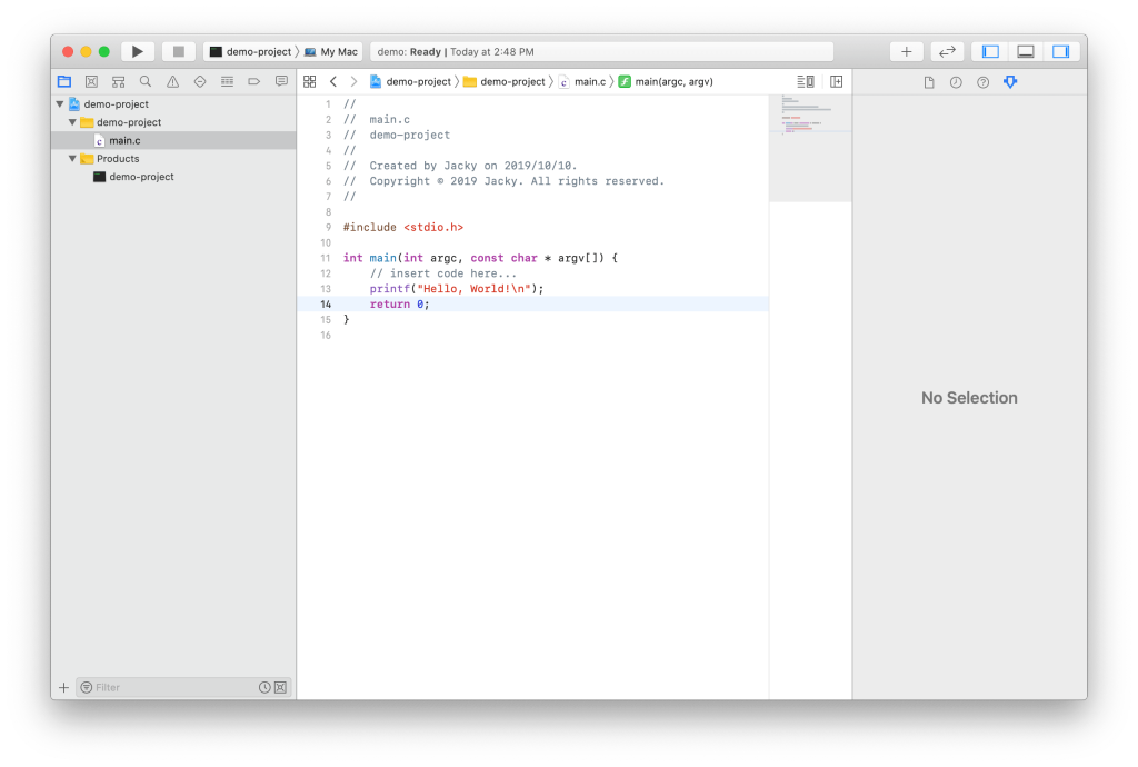 在 Xcode 中写 C 程序-Jacky's Blog